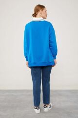 LEVİDOR  POLO YAKA SWEATSHİRT Mavi S/M