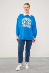 LEVİDOR  POLO YAKA SWEATSHİRT Mavi S/M