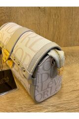 LEVİDOR MONOGRAM GRİ OMUZ ÇANTA Kahverengi AA