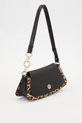 LEVİDOR LEOPAR DESENLİ  ÇANTA Siyah AA