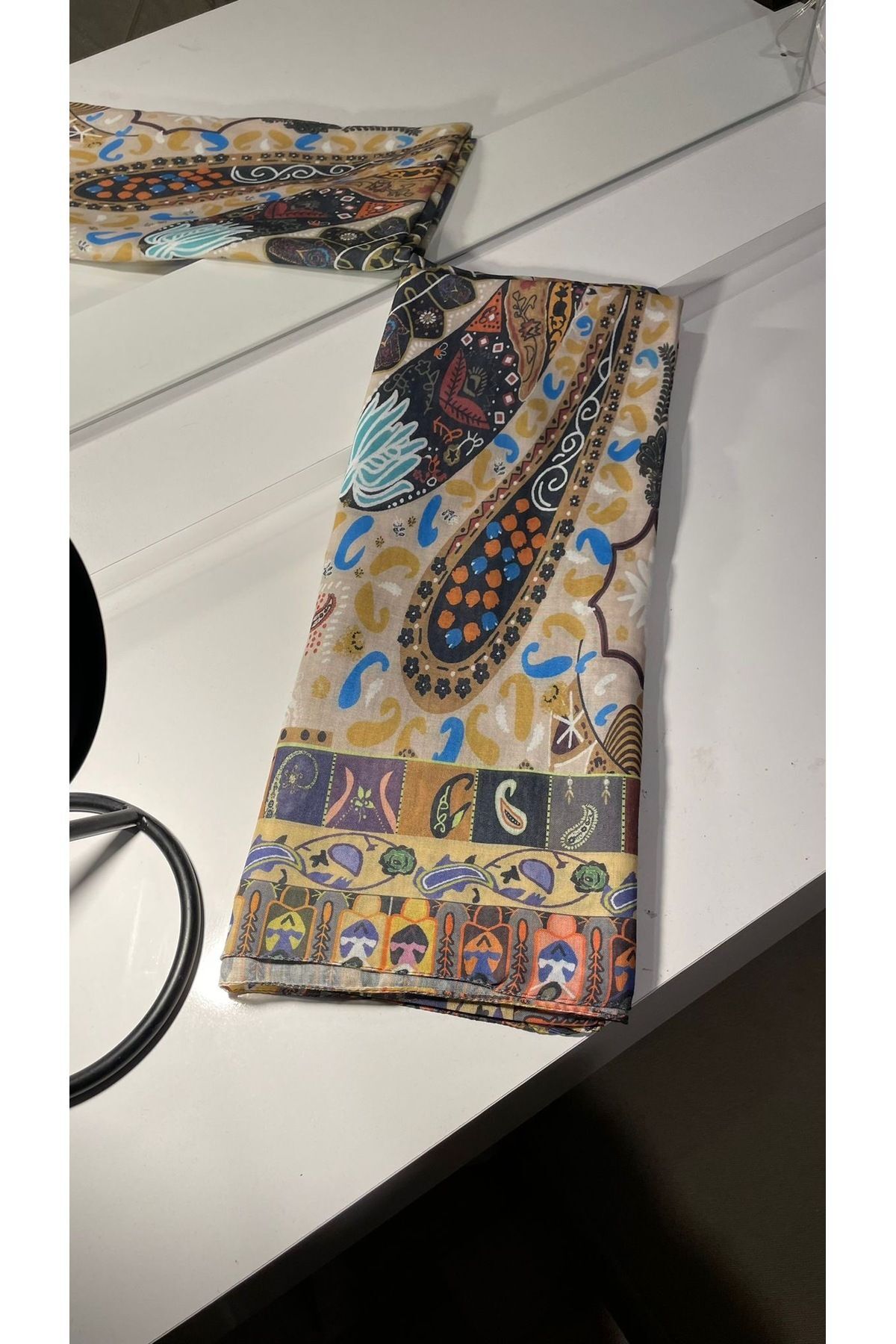 Hardal rengi retro şal Hardal   Çok renkli Tek Ebat 80 x 180